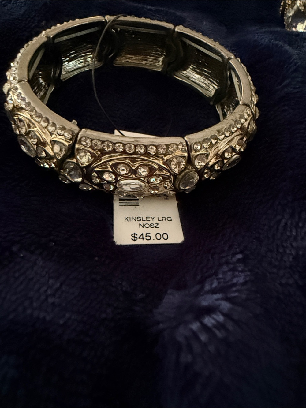 Chico's Silver and gold -Tone Crystal Stretch Bracelet. NWT STRETCHY